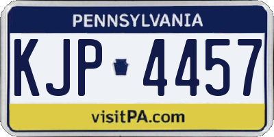 PA license plate KJP4457