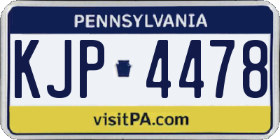 PA license plate KJP4478