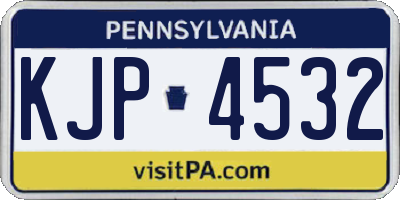 PA license plate KJP4532