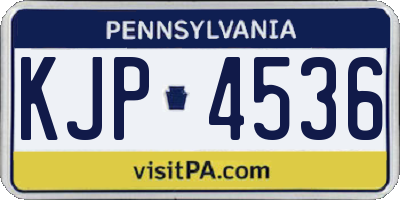 PA license plate KJP4536