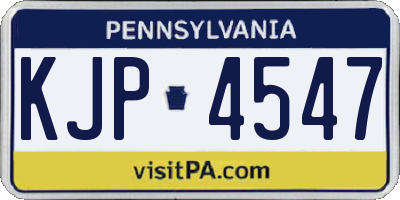 PA license plate KJP4547