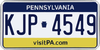 PA license plate KJP4549