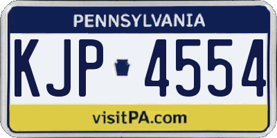 PA license plate KJP4554
