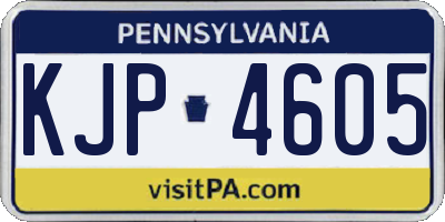 PA license plate KJP4605