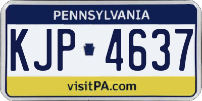 PA license plate KJP4637