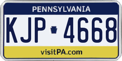 PA license plate KJP4668