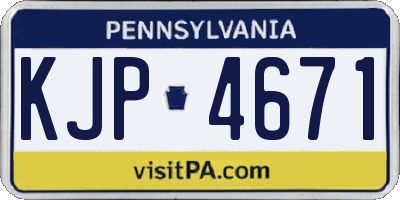 PA license plate KJP4671