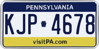 PA license plate KJP4678