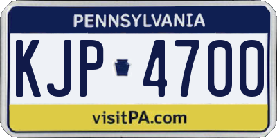 PA license plate KJP4700
