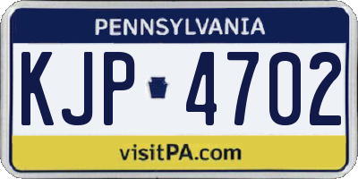 PA license plate KJP4702