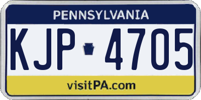 PA license plate KJP4705