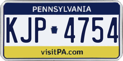 PA license plate KJP4754