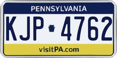 PA license plate KJP4762