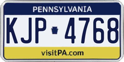 PA license plate KJP4768
