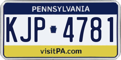 PA license plate KJP4781