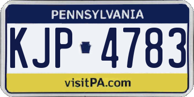 PA license plate KJP4783