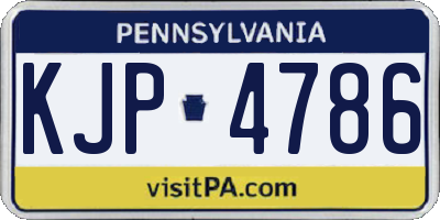 PA license plate KJP4786