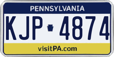 PA license plate KJP4874