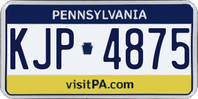 PA license plate KJP4875
