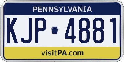 PA license plate KJP4881