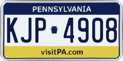 PA license plate KJP4908