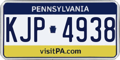 PA license plate KJP4938