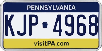 PA license plate KJP4968