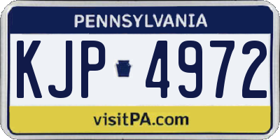 PA license plate KJP4972
