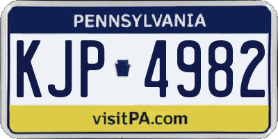 PA license plate KJP4982