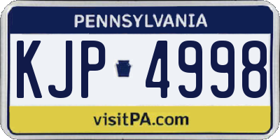 PA license plate KJP4998
