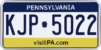 PA license plate KJP5022