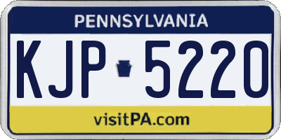 PA license plate KJP5220