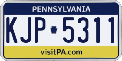 PA license plate KJP5311