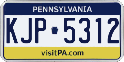PA license plate KJP5312
