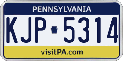 PA license plate KJP5314