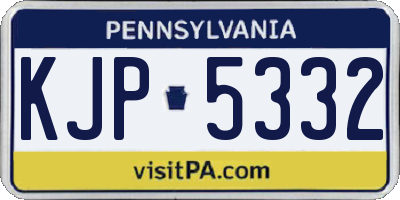 PA license plate KJP5332