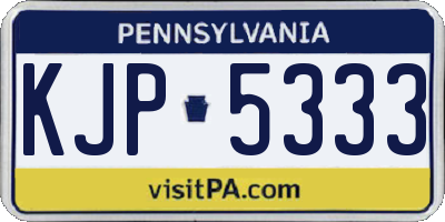 PA license plate KJP5333