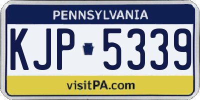 PA license plate KJP5339