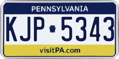 PA license plate KJP5343