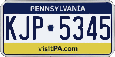 PA license plate KJP5345