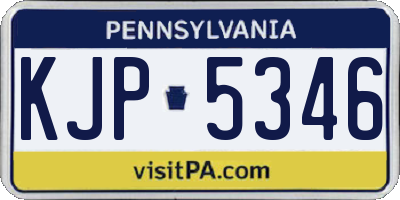 PA license plate KJP5346