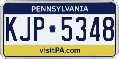 PA license plate KJP5348