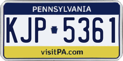 PA license plate KJP5361