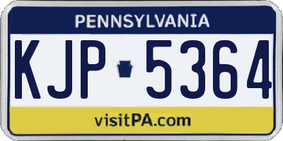 PA license plate KJP5364