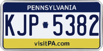 PA license plate KJP5382