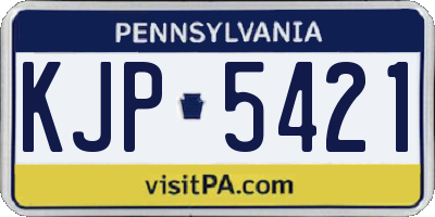 PA license plate KJP5421
