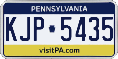 PA license plate KJP5435