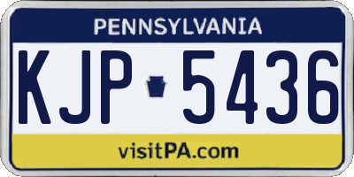 PA license plate KJP5436