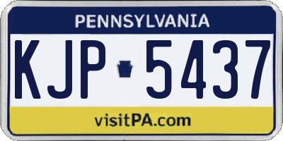 PA license plate KJP5437