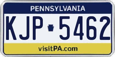 PA license plate KJP5462